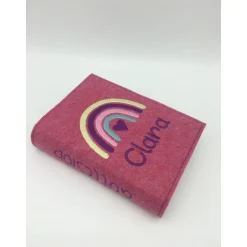 Regenbogen Gotteslobhülle Gebetbuch Hülle Geschenk Kommunion Firmung Geschenkidee personalisiert mit Namen und Datum