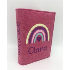 Regenbogen Gotteslobhülle Gebetbuch Hülle Geschenk Kommunion Firmung Geschenkidee personalisiert mit Namen und Datum