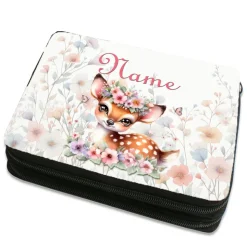 Reh Federmäppchen inkl. Inhalt mit Name / personalisierbar