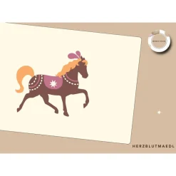 Reiterpass Bastelvorlage für Kinder – Perfekt für Kindergeburtstage auf dem Reiterhof und Ferien auf dem Ponyhof DIN A4
