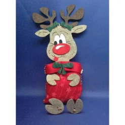 Rentier mit Säckchen in verschiedenen Farben Junge oder Mädchen mit Name oder Schild, Ideal als Geldgeschenk Nikolaus We