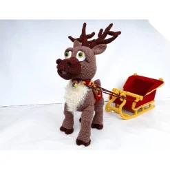 Rentier Schlitten LED Lichterkette – Weihnachtsdeko Advent Handarbeit