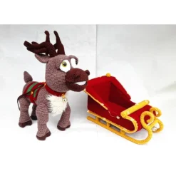 Rentier Schlitten LED Lichterkette – Weihnachtsdeko Advent Handarbeit