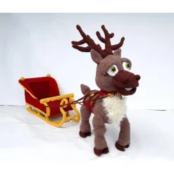 Rentier Schlitten LED Lichterkette – Weihnachtsdeko Advent Handarbeit