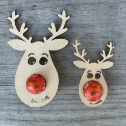 Rentier Weihnachtskugel für Schokokugel aus Holz – Perfekte Geschenkidee zu Weihnachten