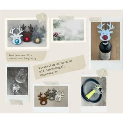 Rentiere Filz - Deko - Schokokugel - Untersetzer - Serviettenring