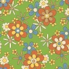 Retroliebe Junge Retroblumen * 10 Glasuntersetzer Floral auf Hellblau, Getränkeuntersetzer mit stilisierten Blumen