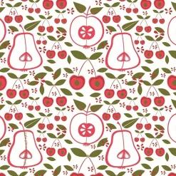 Retroliebe Sommerfrüchte * 10 Glasuntersetzer mit farbigen, stilisierten Früchten und Obstgarten