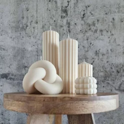 Riesiges Trio aus gerippten Stumpenkerzen I Ästhetisches Dekor aus Sojawachs I Einzigartiges Geschenk I Home Decor
