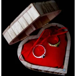 RINGBOX aus HOLZ HERZ Ringkissen personalisiert Vintage Hochzeit Rustikale Deko Ringschachtel Eheringe Ringkästchen Ringschatulle Aufdruck