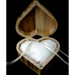 RINGBOX aus HOLZ HERZ Ringkissen personalisiert Vintage Hochzeit Rustikale Deko Ringschachtel Eheringe Ringkästchen Ringschatulle Aufdruck