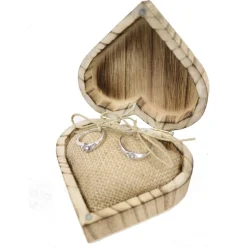 RINGBOX aus HOLZ Herz Vintage Ringkissen mit GRAVUR Rustikale Hochzeit Ringschachtel für Eheringe Ringkästchen Ringschatulle Personalisiert