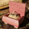 Ringbox hellrot Holz mit Ringkissen personalisierbar mit Monogramm Datum Ehering Hochzeit Ringkästchen Ringträger