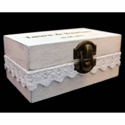 RINGBOX Holz RINGKISSEN Vintage HOCHZEIT Ringkästchen Ringschatulle Ringschachtel Trauung Eheringe Alternativ Personalisiert Shabby Weiß