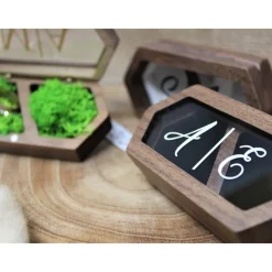 Ringbox personalisiert mit Initialen in Holzoptik und Sichtfenster /// Verlobung| Hochzeit| Ringe| Aufbewahrung| Beschri