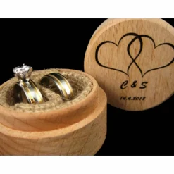RINGETUI aus HOLZ für EHERINGE mit Gravur Hochzeit Ringkissen Alternative Personalisiert Ringschatulle Holzbox Ringkästc