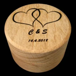 RINGETUI aus HOLZ für EHERINGE mit Gravur Hochzeit Ringkissen Alternative Personalisiert Ringschatulle Holzbox Ringkästc
