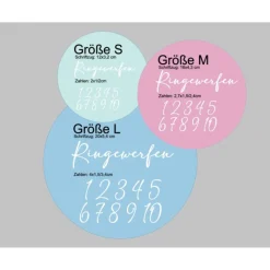 Ringewerfen-Aufkleber-Set Zahlen von 1-10 und Schriftzug - Schriftarten & Farben zur Auswahl -Hochzeit DIY Spiele Garten