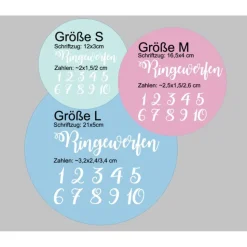 Ringewerfen-Aufkleber-Set Zahlen von 1-10 und Schriftzug - Schriftarten & Farben zur Auswahl -Hochzeit DIY Spiele Garten