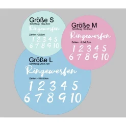 Ringewerfen-Aufkleber-Set Zahlen von 1-10 und Schriftzug - Schriftarten & Farben zur Auswahl -Hochzeit DIY Spiele Garten