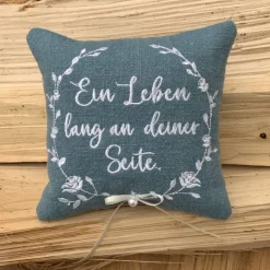 Ringkissen // Ring Kissen // Hochzeit // Heirat // Trauung // bestickt "Ein Leben lang an deiner Seite"