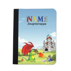 Ritter Zeugnismappe personalisiert | Zeugnismappe Jungen | Zeugnismappe mit Namen | Urkundenmappe Ritterburg