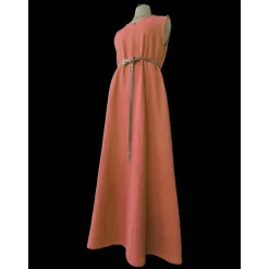 Ärmelloses Wikinger Leinen Kleid in verschiedenen Farben, Sommer Unterkleid Mittelalter, langes Leinenkleid