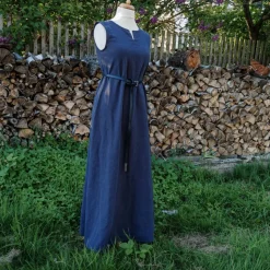 Ärmelloses Wikinger Leinen Kleid in verschiedenen Farben, Sommer Unterkleid Mittelalter, langes Leinenkleid