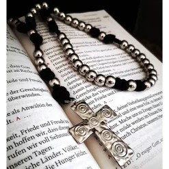 Robuster katholischer Rosenkranz aus Edelstahl – 50 cm