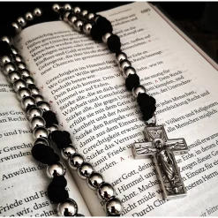 Robuster katholischer Rosenkranz aus Edelstahl – 50 cm