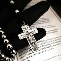 Robuster katholischer Rosenkranz aus Edelstahl – 50 cm