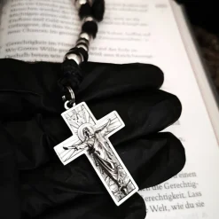 Robuster katholischer Rosenkranz aus Edelstahl – 50 cm