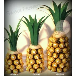 Rocher Ananas mit Sektflasche - mit 60 Pralinen Größe 3 Geschenk Geburtstag Vatertag Valentinstag