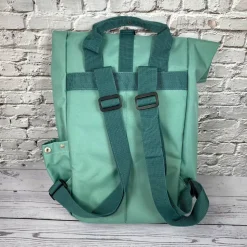 Roll Top Rucksack mit Safari Tieren und Namen bestickt I Kindergartentasche personalisiert I Tasche für Kinder