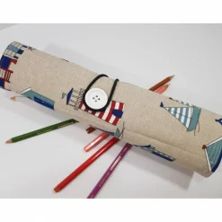 Rollmäppchen 28 Fächer Mäppchen Stifterolle Maritim blau Einschulung