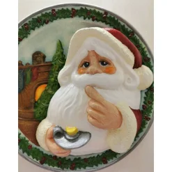 Romantischer Weihnachtsmannteller aus Keramik