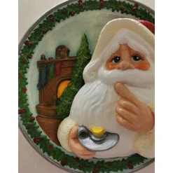 Romantischer Weihnachtsmannteller aus Keramik