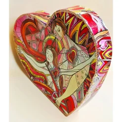 Romantisches Herz für Liebespaare aus Holz, Glücks-Herz Aufsteller, Valentinstag Geschenk