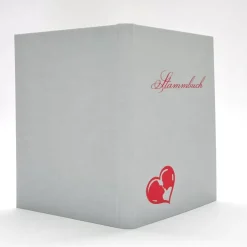 Romantisches Stammbuch Standardformat Herz mit küssendem Brautpaar