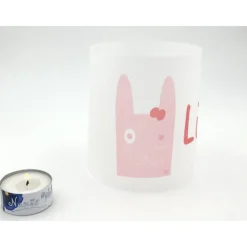 Rosa Hase Lichthülle personalisiert Name individuell handgemacht umweltfreundlich