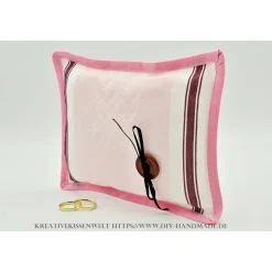 Rosa Ringträgerkissen Unikat – Handgemachtes Ringkissen für Deine Hochzeit, 20x15 cm