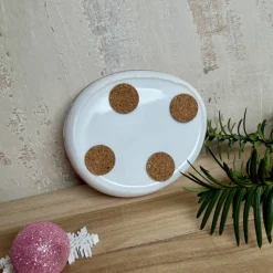 Rosa Teelichthalter aus Epoxidharz mit Weihnachtskugeln, Stern & Schneeflocke – weihnachtliche Tischdeko