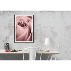 Rose in Altrosa, Botanisches Poster einer Blume in Nahaufnahme, Makrofotografie einer Blüte, Wandbild Größe 45 x 30 cm