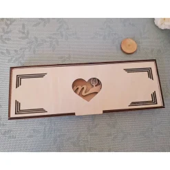 Rosenbox aus Holz mit Silberglitzer und 