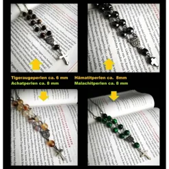 Rosenkranz-Halskette aus Edelstahl mit Steinperlen – Spiritualität & Stil vereint