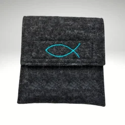 Rosenkranztasche ICHTYS Fisch Filzetui Rosenkranztäschchen Farbwahl