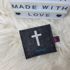 Rosenkranztasche Kreuz mit Name