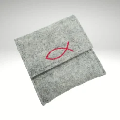 Rosenkranztäschchen ICHTYS Fisch Filz Rosenkranztasche Farbwahl
