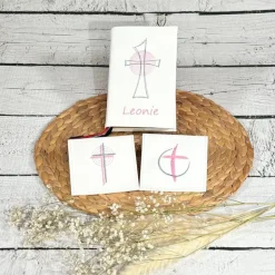 Rosenkranztäschchen Rosenkranz Kommunion Firmung aus Kunstleder - gern personalisiert