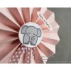 Rosette / Rosettenstecker zur Geburt: Hurra, du bist da! ~ in Rosa ~ mit Elefantenmotiv